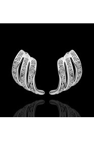 Fashion Environmental Protection Geometry Shaped Alloy Foreign Trade Gold Earrings Stud Jewelry(2 color)(1Pair)