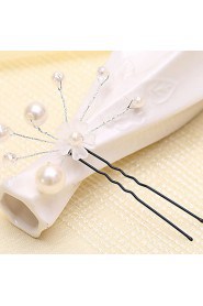 Bride's Flower Shape Pearl Wedding Hairpins 1 PC