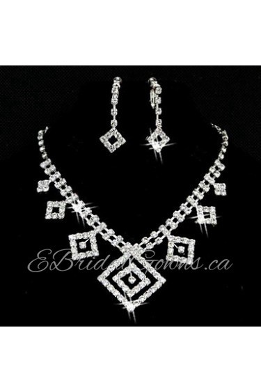 Jewelry Set Women's Anniversary / Wedding / Engagement / Birthday / Gift / Party / Special Occasion Jewelry Sets Alloy Rhinestone Silver