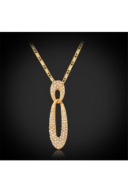 New Luxury Charm Necklace 18K Real Gold Platinum Plated Austrian Rhinestone Crystal Jewelry Gift for Women