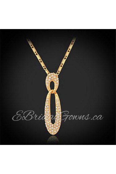 New Luxury Charm Necklace 18K Real Gold Platinum Plated Austrian Rhinestone Crystal Jewelry Gift for Women