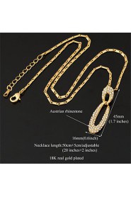 New Luxury Charm Necklace 18K Real Gold Platinum Plated Austrian Rhinestone Crystal Jewelry Gift for Women