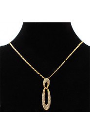 New Luxury Charm Necklace 18K Real Gold Platinum Plated Austrian Rhinestone Crystal Jewelry Gift for Women