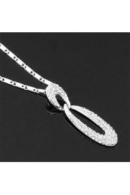 New Luxury Charm Necklace 18K Real Gold Platinum Plated Austrian Rhinestone Crystal Jewelry Gift for Women