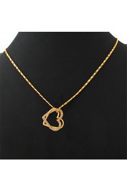 Luxury Hearts Charm Pendant Necklace 18K Real Gold Platinum Plated Jewelry Gift for Women