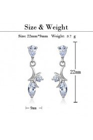 Brass With Cubic Zirconia Drop Earrings (More Colors)