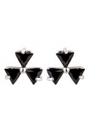 Brass With Cubic Zirconia Stud Earrings(More Colors)