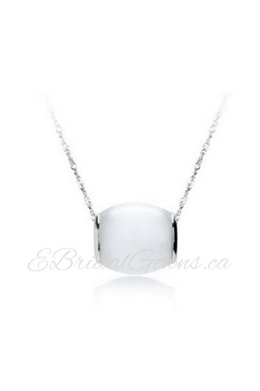 Ladies' Silver Lucky Opal Charm Necklace