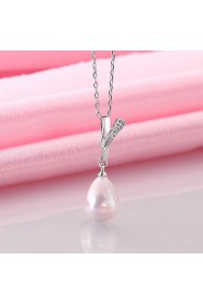 Xu Women's Pearl / Gold-Plated Diamonds Anniversary / Wedding / Engagement / Birthday / Gift / Party Necklace