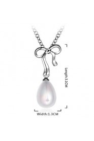 Xu Women's Pearl / Gold-Plated Bowknot Anniversary / Wedding / Engagement / Birthday / Gift / Party Necklace