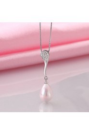 Xu Women's Pearl / Gold-Plated Diamonds Anniversary / Wedding / Engagement / Birthday / Gift / Party Necklace