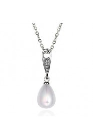 Xu Women's Pearl / Gold-Plated Diamonds Anniversary / Wedding / Engagement / Birthday / Gift / Party Necklace