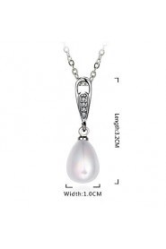 Xu Women's Pearl / Gold-Plated Diamonds Anniversary / Wedding / Engagement / Birthday / Gift / Party Necklace