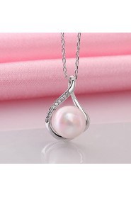 Xu Women's Pearl / Gold-Plated Diamonds Anniversary / Wedding / Engagement / Birthday / Gift / Party Necklace