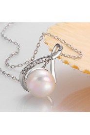 Xu Women's Pearl / Gold-Plated Diamonds Anniversary / Wedding / Engagement / Birthday / Gift / Party Necklace