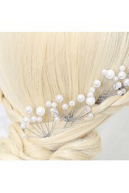 Women/Flower Girl Alloy/Imitation Pearl Hairpins With Imitation Pearl Wedding/Party Headpiece(Set of 5)