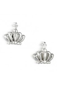 Gorgeous Sterling Silver Crown Shaped Stud Earrings For Women