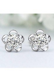 925 Sterling Silver Earring Sterling Silver Stud Earrings Six Claw Girls Harley Cute Fashion Earring