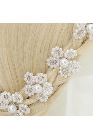 Women's / Flower Girl's Crystal / Alloy / Imitation Pearl Headpiece-Wedding / Special Occasion Headbands 4 Pieces White Round