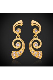 New Luxury Women's Drop Dangle Earrings Set 18K Gold Plated Austrian Rhinestone Jewelry Gift for Women