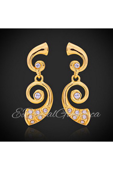 New Luxury Women's Drop Dangle Earrings Set 18K Gold Plated Austrian Rhinestone Jewelry Gift for Women