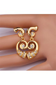 New Luxury Women's Drop Dangle Earrings Set 18K Gold Plated Austrian Rhinestone Jewelry Gift for Women