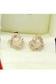 Hoop Earrings Women's Alloy Earring Cubic Zirconia