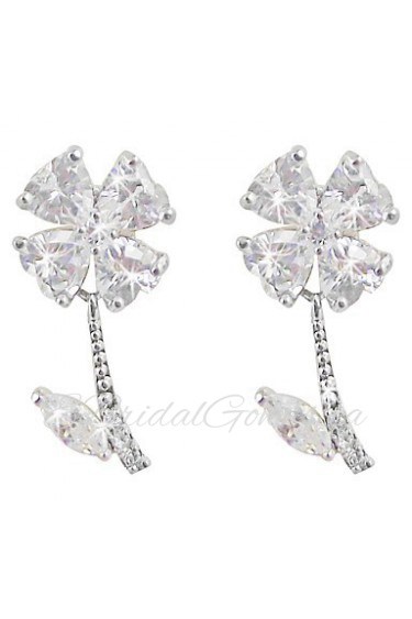 Fashion Platinum Plated Cubic Zirconia Earrings