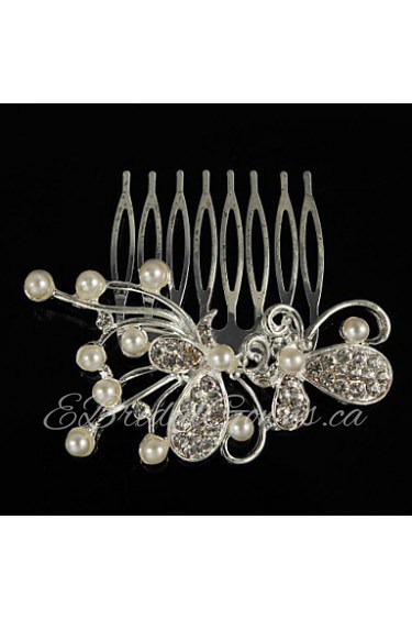 Women's / Flower Girl's Rhinestone / Alloy / Imitation Pearl Headpiece-Wedding / Special Occasion Hair Combs