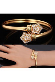 Instyle 18K Real Gold Platinum Plated Rhinestone Crystal Bangle Bracelet High Qaulity