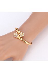 Instyle 18K Real Gold Platinum Plated Rhinestone Crystal Bangle Bracelet High Qaulity