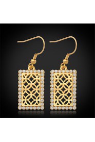 New Vintage Luxury Women's Drop Dangle Earrings 18K Gold Plated Austrian Rhinestone Crystal Jewelry Gift for Women