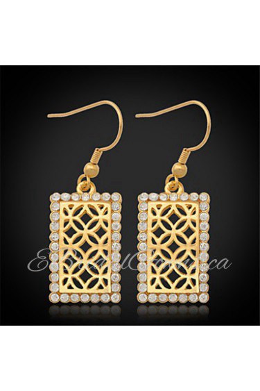 New Vintage Luxury Women's Drop Dangle Earrings 18K Gold Plated Austrian Rhinestone Crystal Jewelry Gift for Women