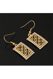 New Vintage Luxury Women's Drop Dangle Earrings 18K Gold Plated Austrian Rhinestone Crystal Jewelry Gift for Women