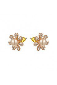 Stud Earrings Women's Alloy Earring Imitation Pearl