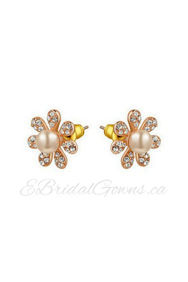 Stud Earrings Women's Alloy Earring Imitation Pearl