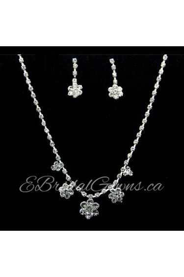 Jewelry Set Women's Anniversary / Birthday / Gift / Party / Special Occasion Jewelry Sets Alloy Rhinestone Necklaces / Earrings Silver