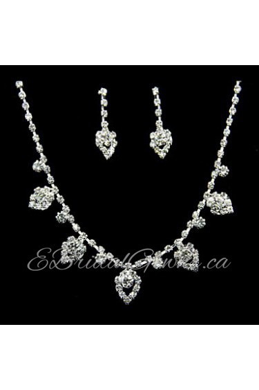 Jewelry Set Women's Anniversary / Birthday / Gift / Party / Special Occasion Jewelry Sets Alloy Rhinestone Necklaces / Earrings Silver