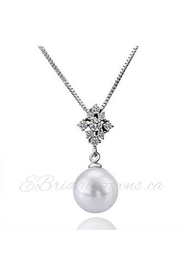 Xu Women's Pearl / Gold-Plated Diamonds Anniversary / Wedding / Engagement / Birthday / Gift / Party Necklace