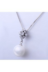 Xu Women's Pearl / Gold-Plated Diamonds Anniversary / Wedding / Engagement / Birthday / Gift / Party Necklace