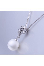 Xu Women's Pearl / Gold-Plated Diamonds Anniversary / Wedding / Engagement / Birthday / Gift / Party Necklace