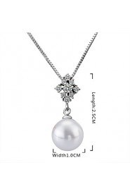 Xu Women's Pearl / Gold-Plated Diamonds Anniversary / Wedding / Engagement / Birthday / Gift / Party Necklace