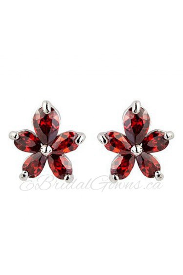 Brass With Cubic Zirconia Stud Earrings(More Colors)