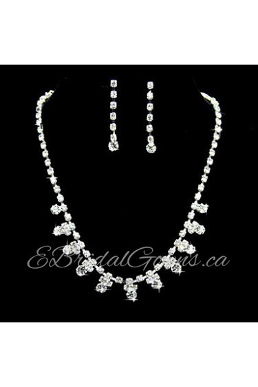 Jewelry Set Women's Anniversary / Wedding / Engagement / Birthday / Party / Special Occasion Jewelry Sets Alloy RhinestoneNecklaces /