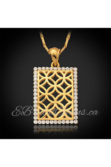 New Vintage Luxury Women's Charm Pendant Necklace 18K Gold Plated Austrian Rhinestone Crystal Gift for Women