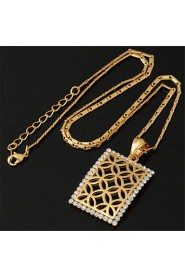 New Vintage Luxury Women's Charm Pendant Necklace 18K Gold Plated Austrian Rhinestone Crystal Gift for Women