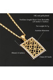 New Vintage Luxury Women's Charm Pendant Necklace 18K Gold Plated Austrian Rhinestone Crystal Gift for Women