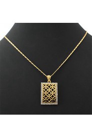 New Vintage Luxury Women's Charm Pendant Necklace 18K Gold Plated Austrian Rhinestone Crystal Gift for Women