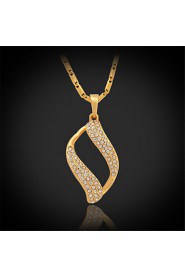 New Luxury Women's Pendant Necklace 18K Gold Platinum Plated Austrian Rhinestone Jewelry Gift for Women