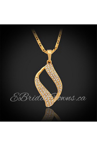 New Luxury Women's Pendant Necklace 18K Gold Platinum Plated Austrian Rhinestone Jewelry Gift for Women